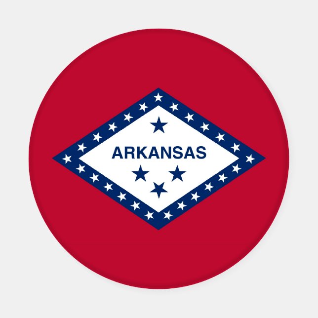 Patriotic ceramic coasters with flag of Arkansas (Single)