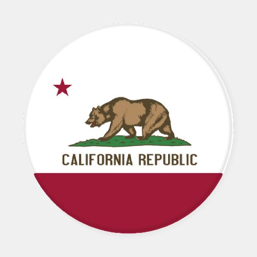Patriotic ceramic coasters with flag of California