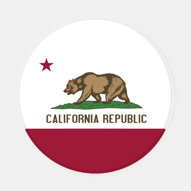 Patriotic ceramic coasters with flag of California (Single)