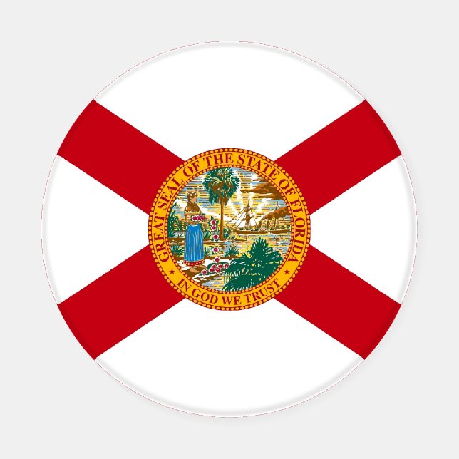 Patriotic ceramic coasters with Florida flag (Single)