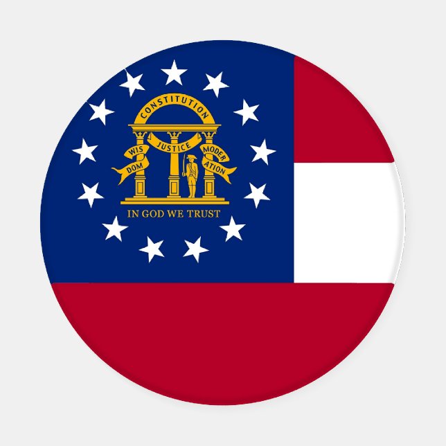 Patriotic ceramic coasters with Georgia flag (Single)