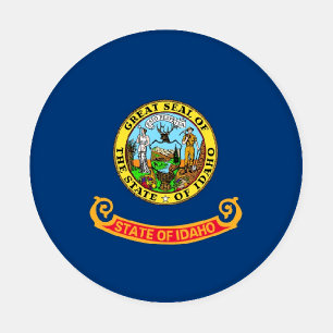 Patriotic ceramic coasters with Idaho flag