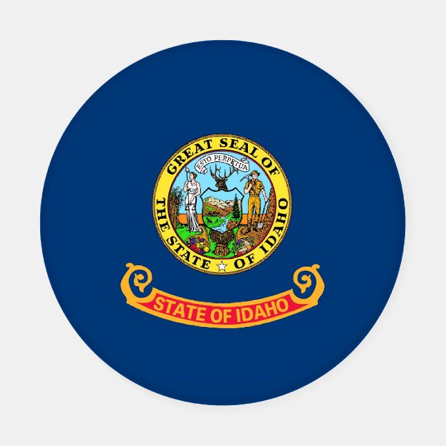 Patriotic ceramic coasters with Idaho flag (Single)