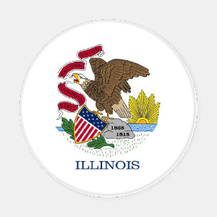Patriotic ceramic coasters with Illinois flag