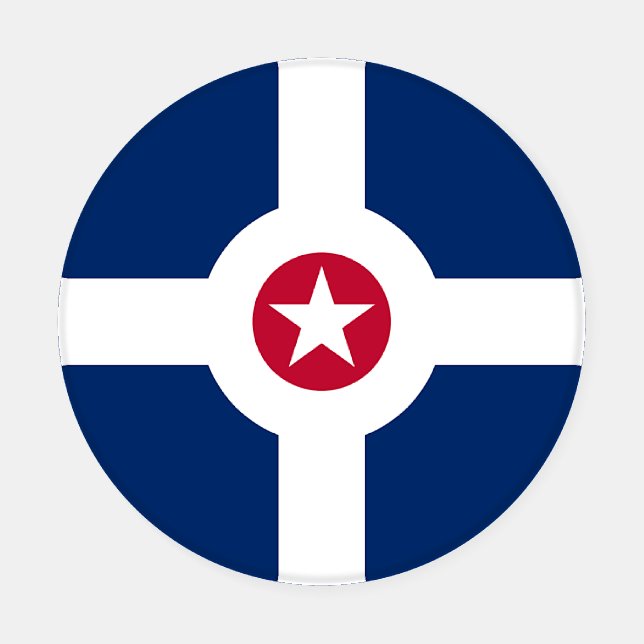 Patriotic ceramic coasters with Indianapolis flag (Single)