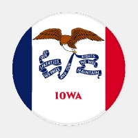Patriotic ceramic coasters with Iowa flag