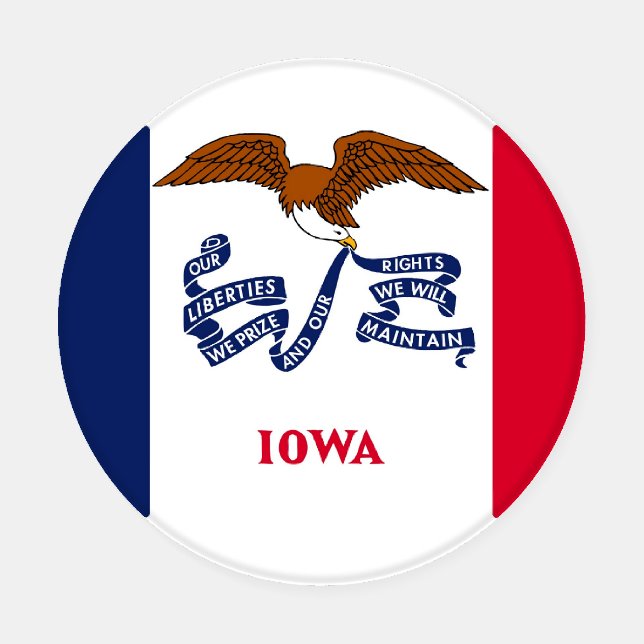 Patriotic ceramic coasters with Iowa flag (Single)