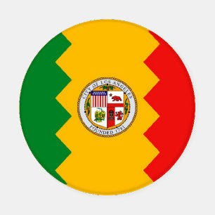 Patriotic ceramic coasters with Los Angeles flag