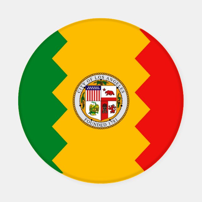 Patriotic ceramic coasters with Los Angeles flag (Single)
