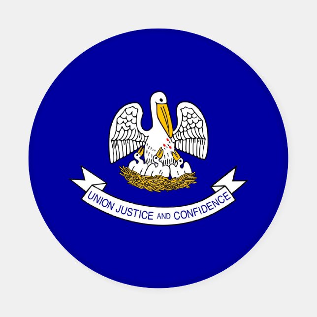 Patriotic ceramic coasters with Louisiana flag (Single)