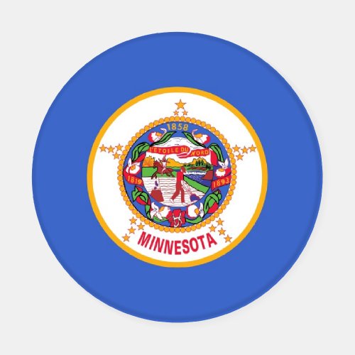 Patriotic ceramic coasters with Minnesota flag