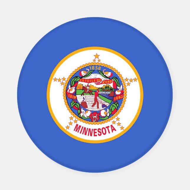 Patriotic ceramic coasters with Minnesota flag (Single)