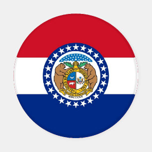 Patriotic ceramic coasters with Missouri flag