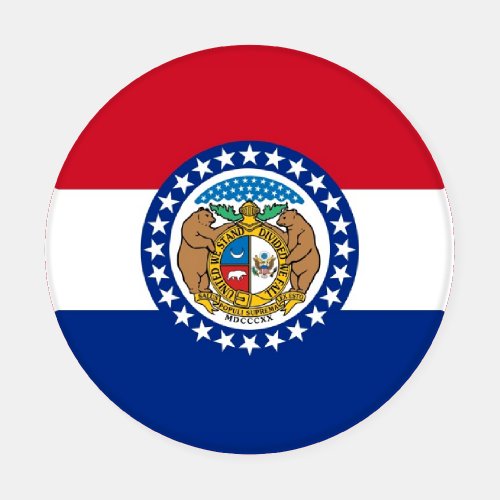 Patriotic ceramic coasters with Missouri flag