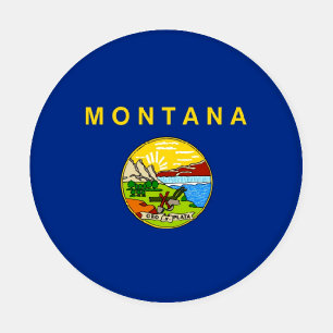 Patriotic ceramic coasters with Montana flag