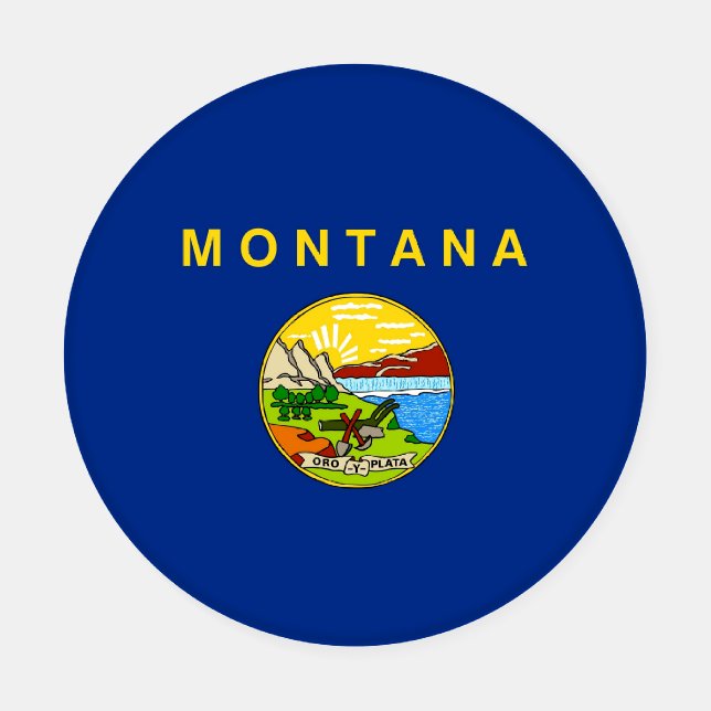 Patriotic ceramic coasters with Montana flag (Single)