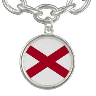 Patriotic charm bracelet with Flag of Alabama