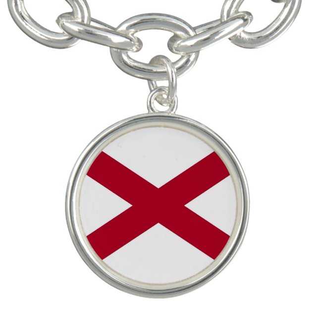 Patriotic charm bracelet with Flag of Alabama (Design)
