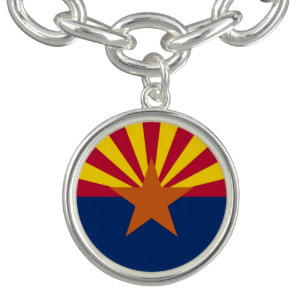 Patriotic charm bracelet with Flag of Arizona
