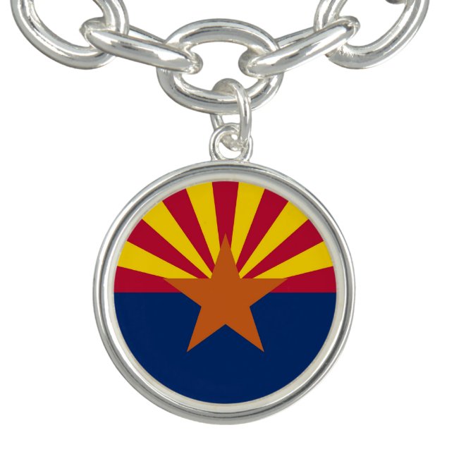Patriotic charm bracelet with Flag of Arizona (Design)