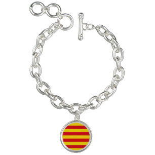 Patriotic charm bracelet with Flag of Catalonia