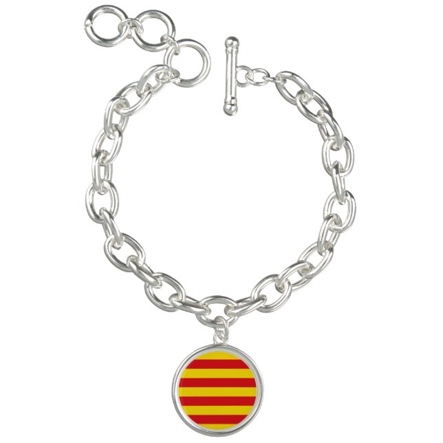 Patriotic charm bracelet with Flag of Catalonia (Product)