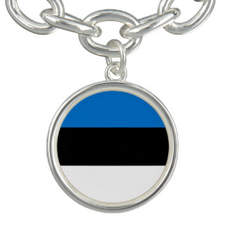 Patriotic charm bracelet with Flag of Estonia