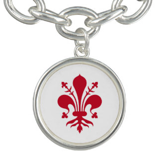 Patriotic charm bracelet with Flag of Florence