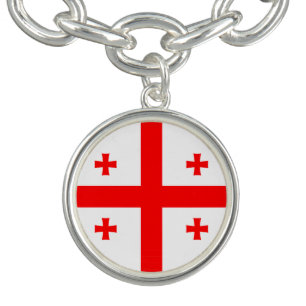 Patriotic charm bracelet with Flag of Georgia