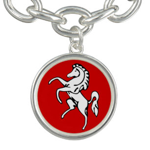 Patriotic charm bracelet with Flag of Kent