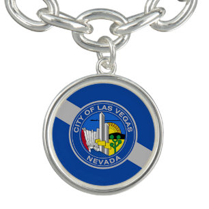 Patriotic charm bracelet with Flag of Las Vegas