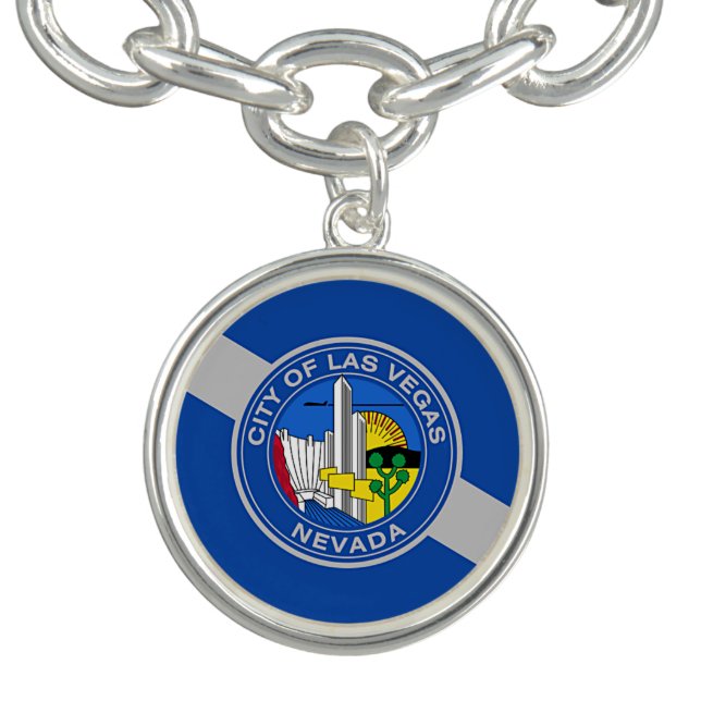 Patriotic charm bracelet with Flag of Las Vegas (Design)
