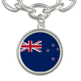 Patriotic charm bracelet with Flag of New Zealand
