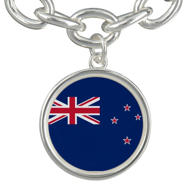 Patriotic charm bracelet with Flag of New Zealand (Design)