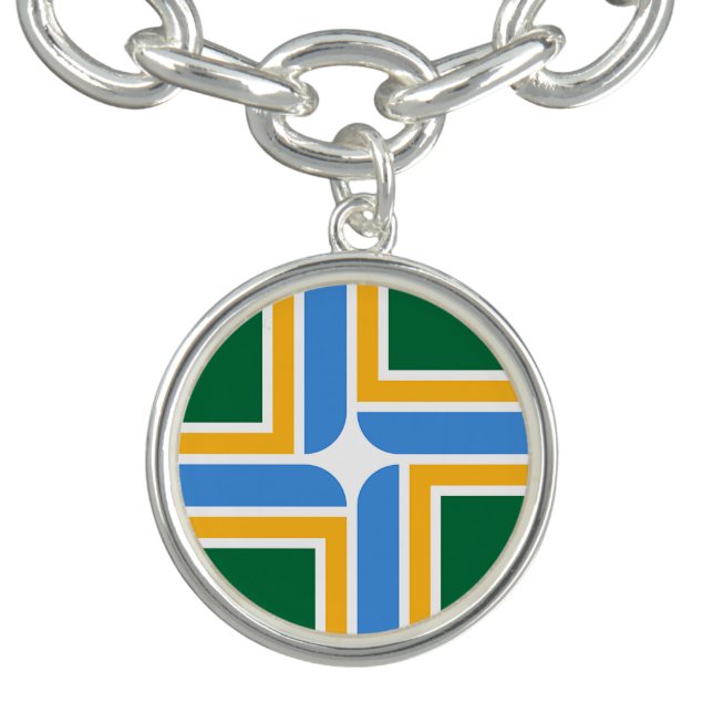 Patriotic charm bracelet with Flag of Portland (Design)