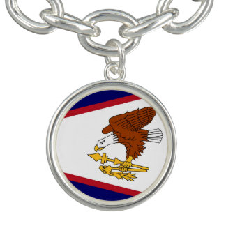 Patriotic charm bracelet with Flag of Samoa