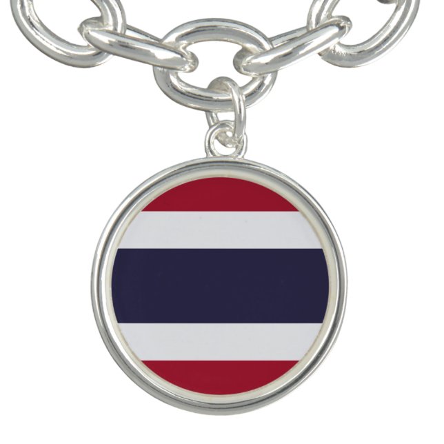 Patriotic charm bracelet with Flag of Thailand (Design)