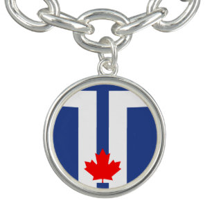 Patriotic charm bracelet with Flag of Toronto