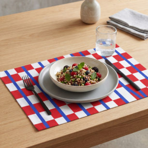 Patriotic Checker Stripe Cloth Placemat