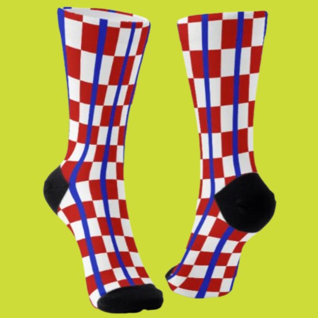 Patriotic Checker Stripe Crew Socks (Creator Uploaded)