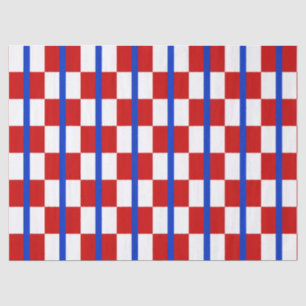 Patriotic Checker Stripe Tissue Paper
