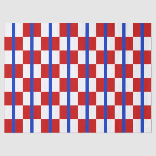 Patriotic Checker Stripe Tissue Paper (Front)