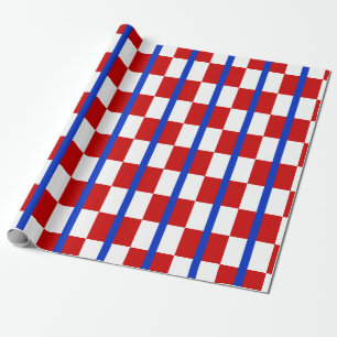 Patriotic Checker Stripe Wrapping Paper