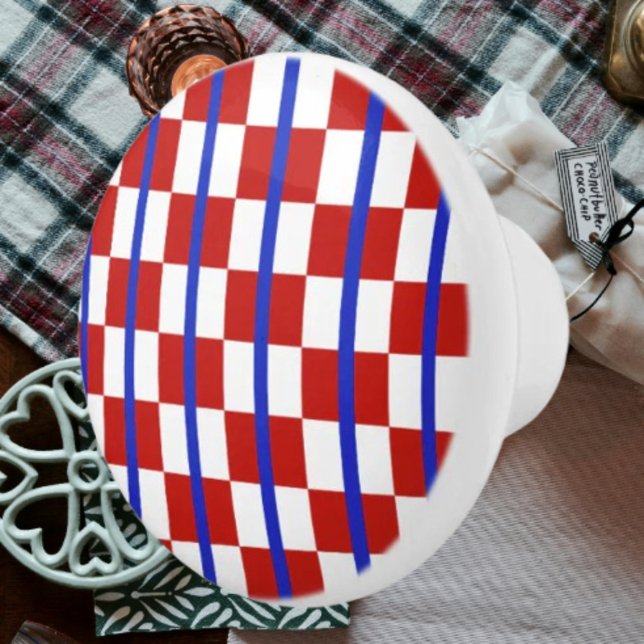 Patriotic Checkerboard Ceramic Knob (Creator Uploaded)
