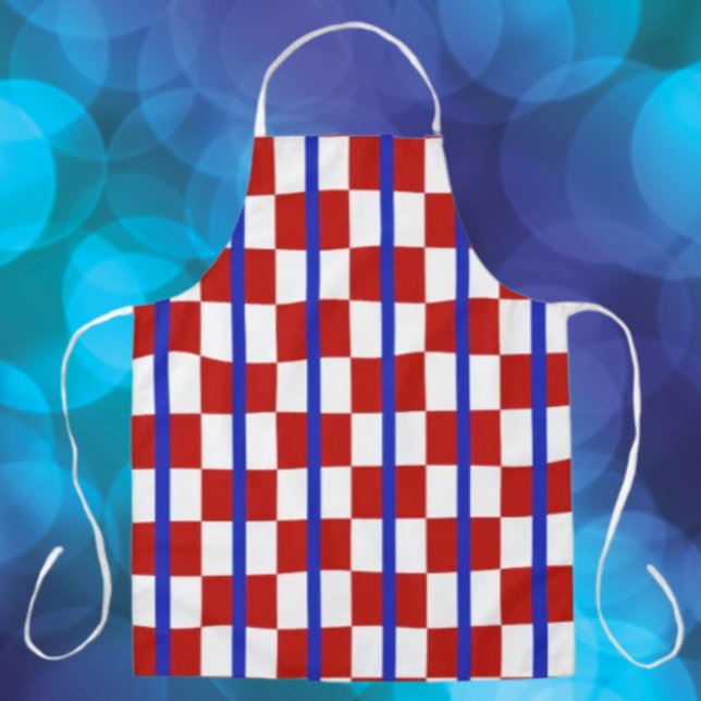 Patriotic Checkerboard Kitchen Apron (Creator Uploaded)