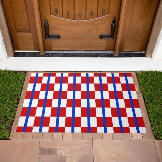 Patriotic Checkerboard Welcome Mat (Outdoor)