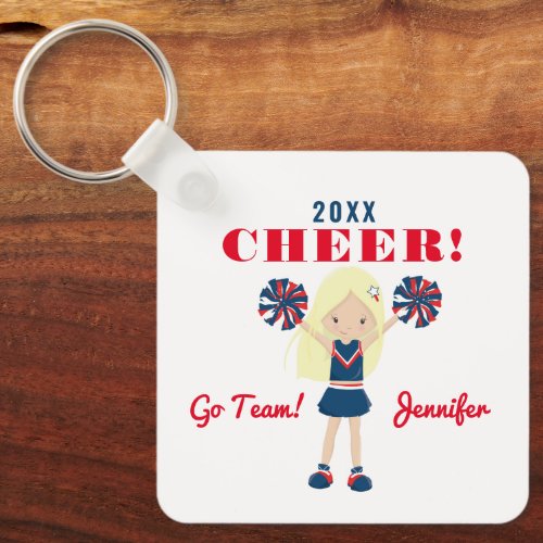 Patriotic Cheerleader  Keychain