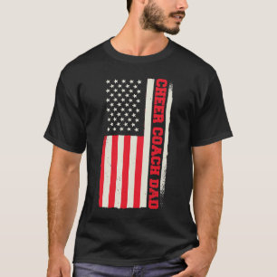 Patriotic Cheerleading Cheerleader Cheer Coach Dad T-Shirt