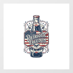 Patriotic Cherry Soda Retro Vector Graphic Tee_1 Floor Decals