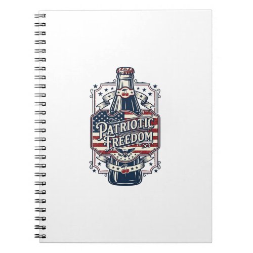 Patriotic Cherry Soda Retro Vector Graphic Tee_1 Notebook